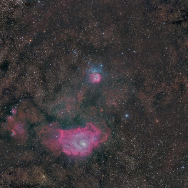 M8 et M20 nébuleuses de la lagune et Trifide