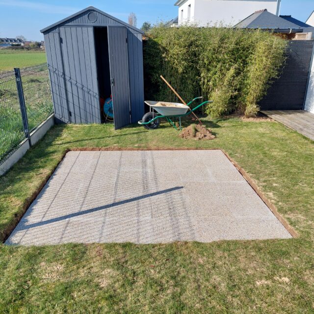 dalles de béton posées