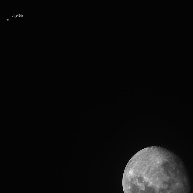 19th of July 2019 Jupiter and moon conjunction