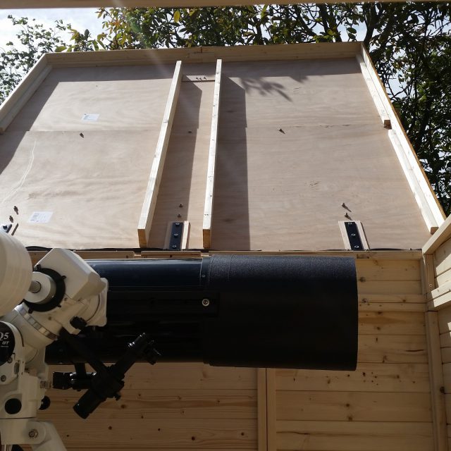 inside observatory view in opened roof position