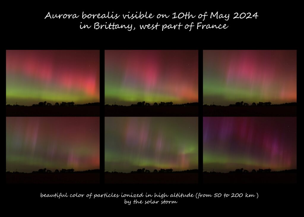 aurora borealis mosaic occured on 10th of May 2024